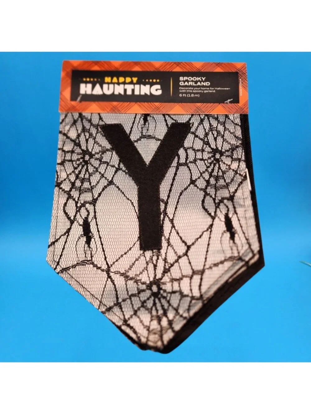 Spooky Garland Halloween Black Spider Web Design Doorway Bunting Banner 6 Ft